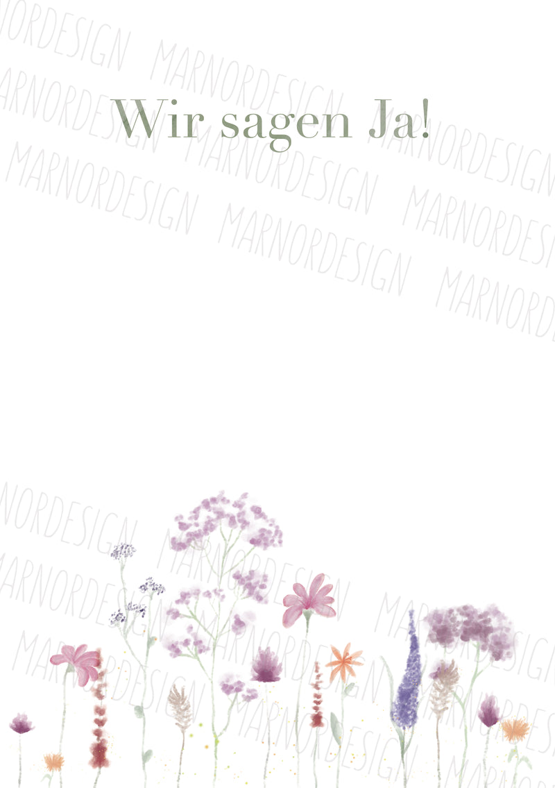 Wedding Concept - Gardenflower Gold / Silver / Green (Print@Home)