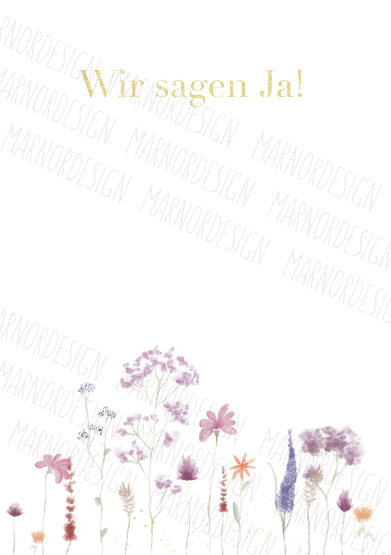 Wedding Concept - Gardenflower Gold / Silver / Green (Print@Home)