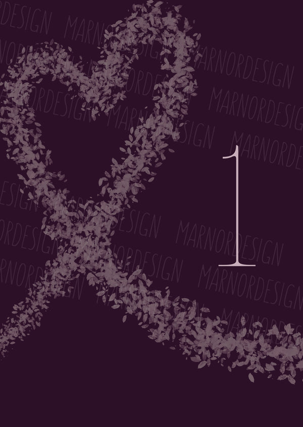 Wedding Concept - HeartLeaves Burgundy (Print@Home)