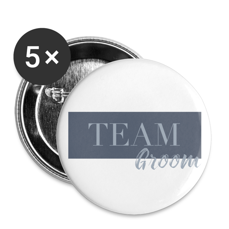 TEAM Groom - Buttons mittel 32 mm (5er Pack) - weiß